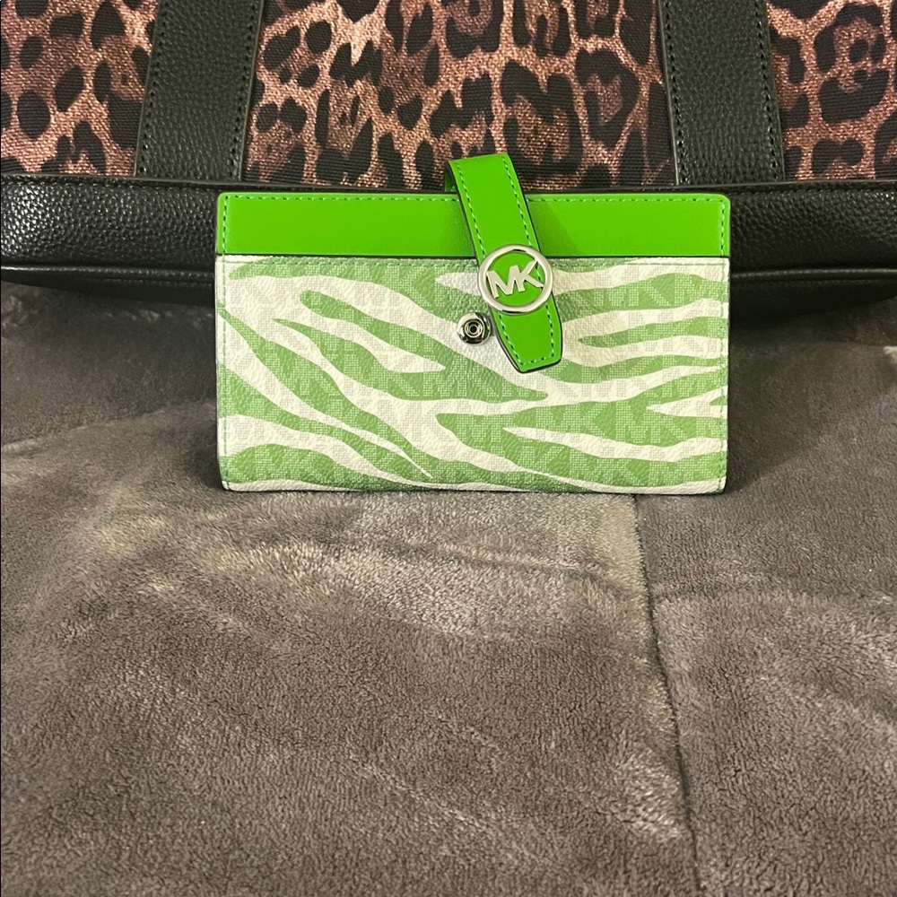 Michael Kors Neon Green Wallet